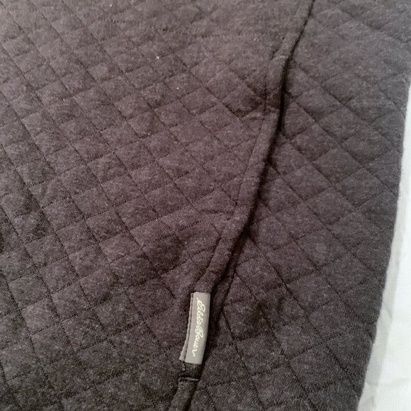 Eddie Bauer Sweater Henley Men's Large Diamond Black Pullover - Picture 7 of 9